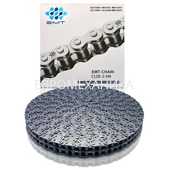 Цепь роликовая с прямыми пластинами C12B-2, EMT - Евромеханика