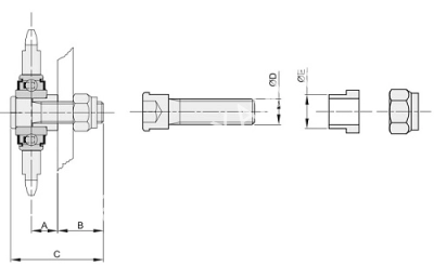 Комплект для монтажа натяжной звезды EFT-1, отверстие ф16 мм - Евромеханика