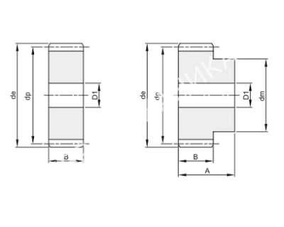 Шестерня цилиндрическая M=1 Z=36 со ступицей (PM26036), EMT - Евромеханика