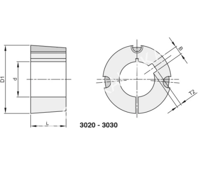 Втулка тапербуш 3020,d=32 мм - Евромеханика