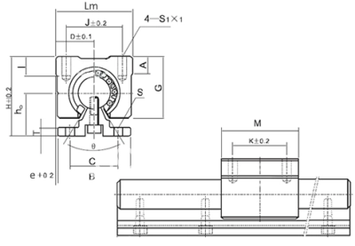 Модуль линейный (каретка) SBR 35 UU, EMT - Евромеханика