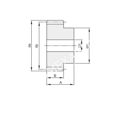 Шестерня цилиндрическая M=2,5 Z=60 с закалкой зуба (PM29T60), EMT - Евромеханика