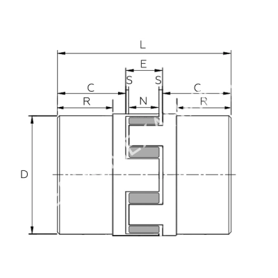 Муфта GE 65-75 тип B-B, dmax=75 мм, СТАЛЬ, EMT - Евромеханика