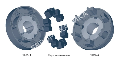 Полумуфта N-EUPEX 225 часть 4, тип F под втулку тапербуш 3020, EMT - Евромеханика