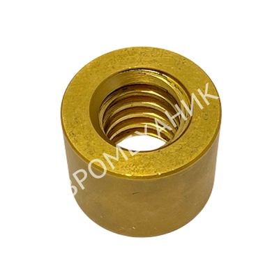 Гайка трапецеидальная латунная (HPb59-1) LRM 28х5 без фланца (правая резьба), EMT - Евромеханика