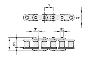 Цепь роликовая 24A-1 (120-1, ПР-38,1-127), EMT - Евромеханика