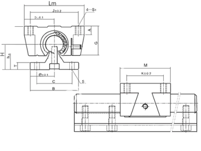 Модуль линейный (каретка) TBR 20 UU, EMT - Евромеханика