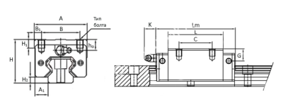 Каретка HGH25HAZOC, EMT - Евромеханика