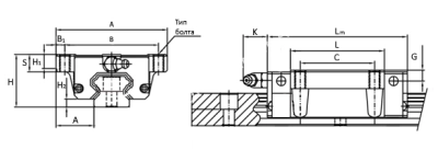 Каретка HGW25CCZAC, EMT - Евромеханика